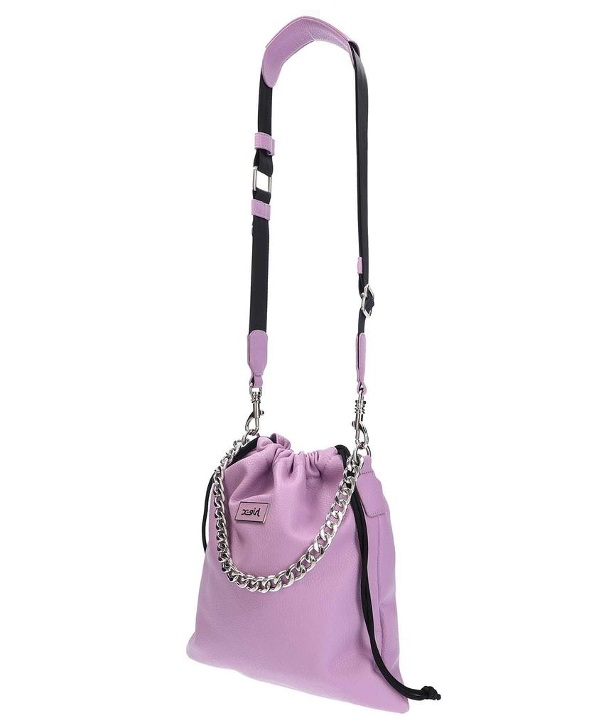 Faux Leather Drawstring Shoulder Light Purple X-girl Bag, Women's,