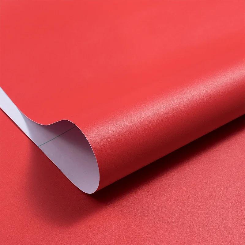 Autocolant PVC Autoadeziv Culoare Solidă Impermeabil Tapet Fundal Canapea Living Decorare Festivă Roșu Notă Adezivă