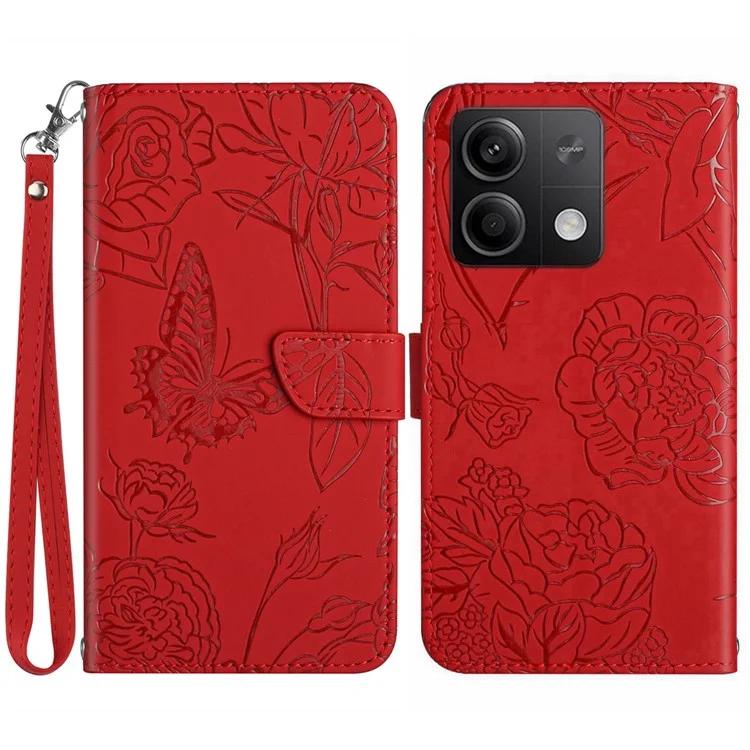 

HT03 для Xiaomi Redmi Note 13 Pro 4G/Poco M6 Pro 4G чехол из тисненой кожи с ремешком на руку