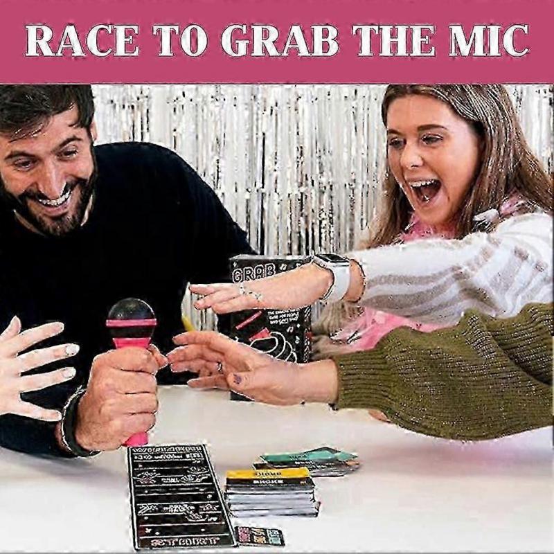 Fogd a Mikrofónt Karaoke Játék Dalszöveges Kártyákkal, 2-10 Játékos Számára Vicces Társasjáték Gyerekeknek és Felnőtteknek, Tökéletes Partikra és Születésnapokra - HZ