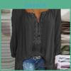 Elegante Blusa Boho da Donna Taglie Forti a Manica Lunga Top Larghi con Scollo a V
