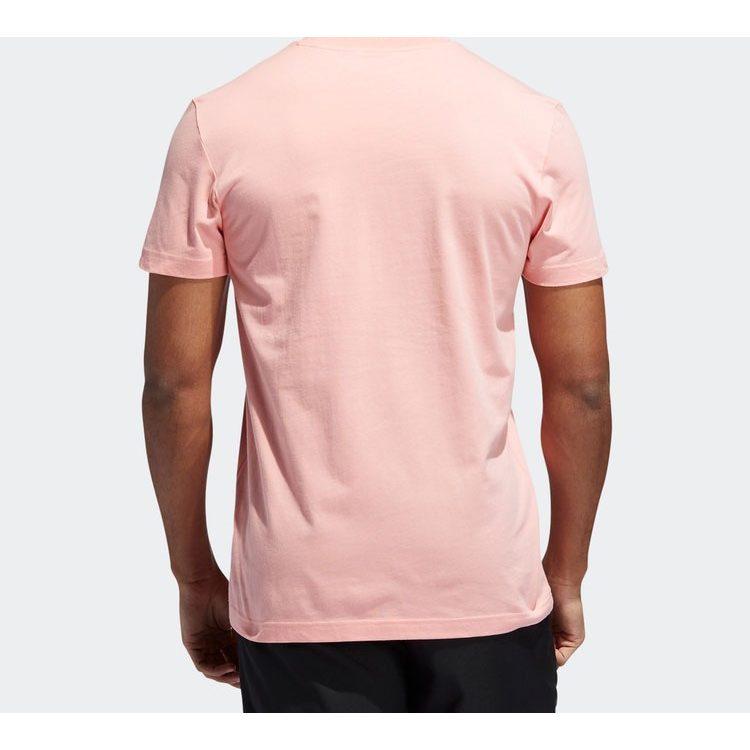 Adidas T Shirts Men's Pink Crew Neck Moderate Straight Fit FT8829
