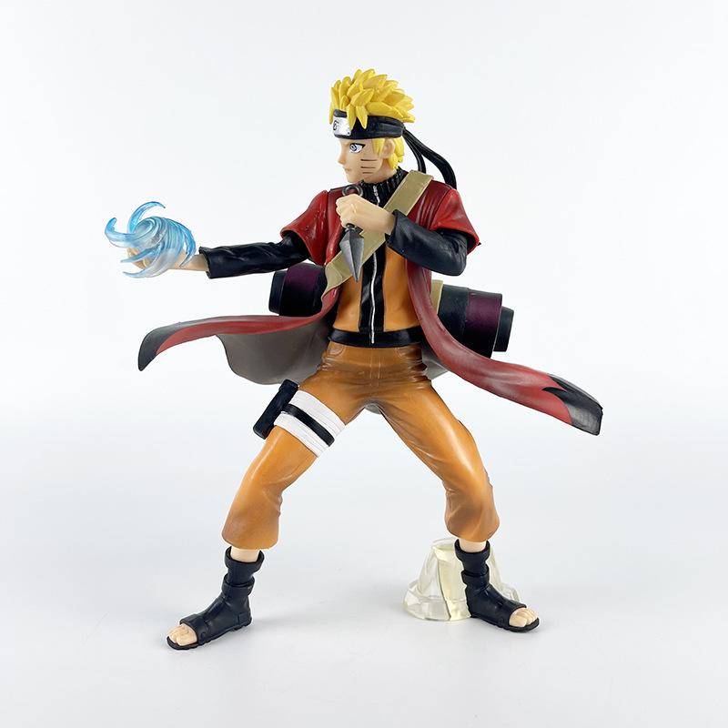 21CM Anime Naruto Rasengan Uzumaki Naruto Uchiha Sasuke Combat Pattern Figure Scene PVC Doll Model Decoration Toys Gift