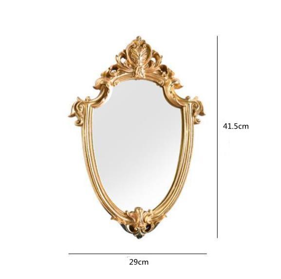 

Винтажное золотое тисненое зеркало для макияжа, эстетические настенные наклейки, комнатные аксессуары, ванная комната, домашний декор