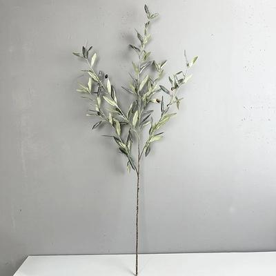 Plastic Artificial Olive Branch with Fruit Handmade Craft Simulated Olive Leaf Plant Lifelike Fake Olive Tree Photo Props