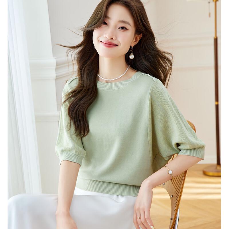 Srcr Women's Mulberry Silk Blend Bat-Sleeve Knit Top