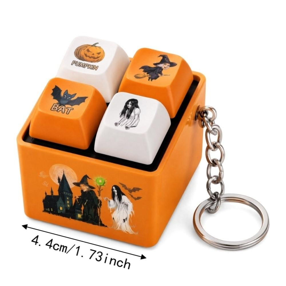 Press Button Fidget Keychain Pumpkin Shape Prank Toy Joke Quotes Pumpkin Keychain  Kids Adults