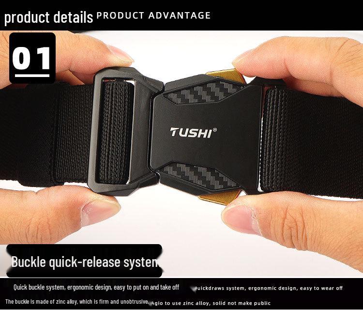 Men's Tactical Quick Release Nylon Elastic Belt
