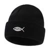 Embroidered Jesus Fish Christian Ichthys Symbol Beanies Knitted Hats Winter Thick Caps Men Women Caps Warmer Bonnet Adult Hat