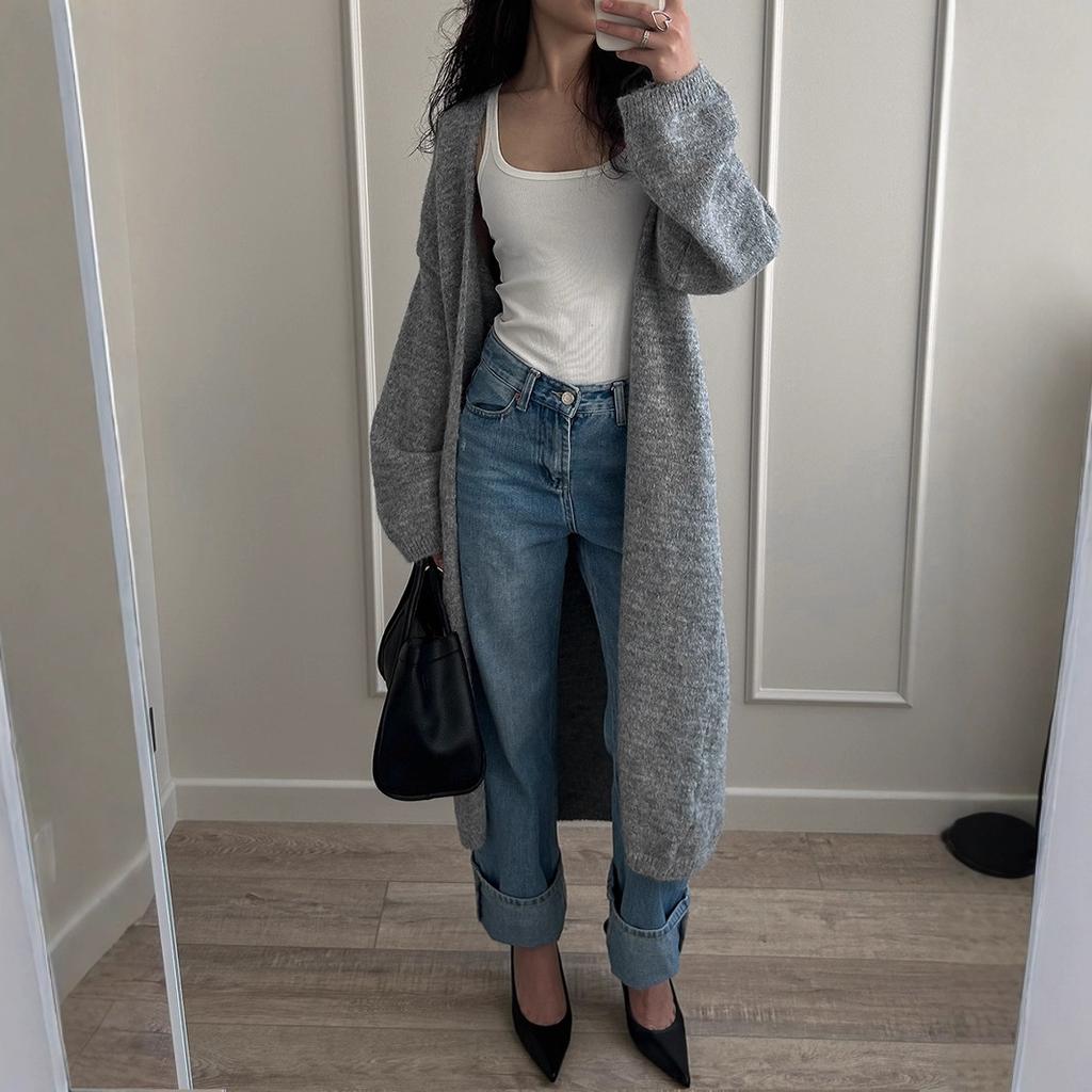 2026 Autumn and Winter European and American Style Hot-selling Sweater Set Women's Loose Extended Version Thickened Cardigan + V-neck Vest Skirt