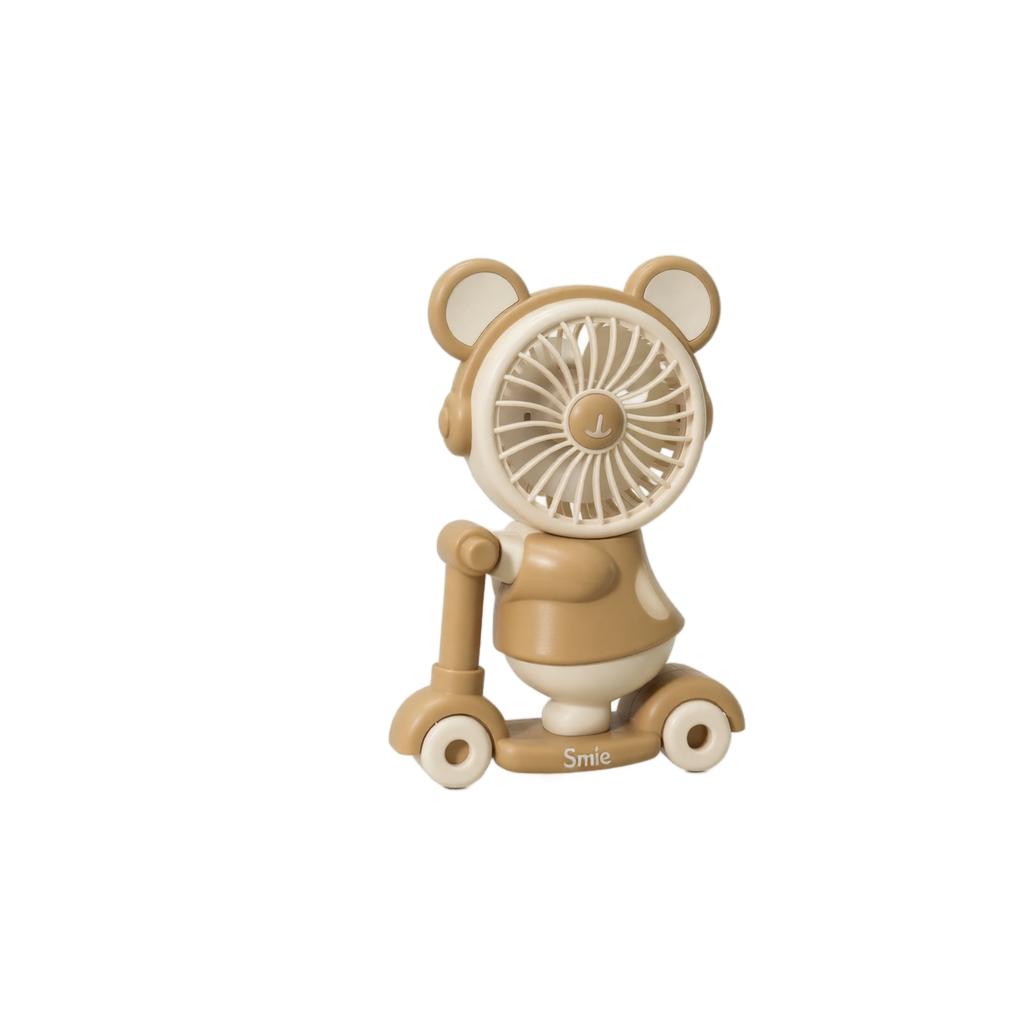 Tragbarer Ventilator in Cartoon-Bärenform mit wiederaufladbarem Akku, USB-betrieben, Mini-Schreibtischventilator mit einstellbarer Geschwindigkeit für Zuhause, Büro, Reisen