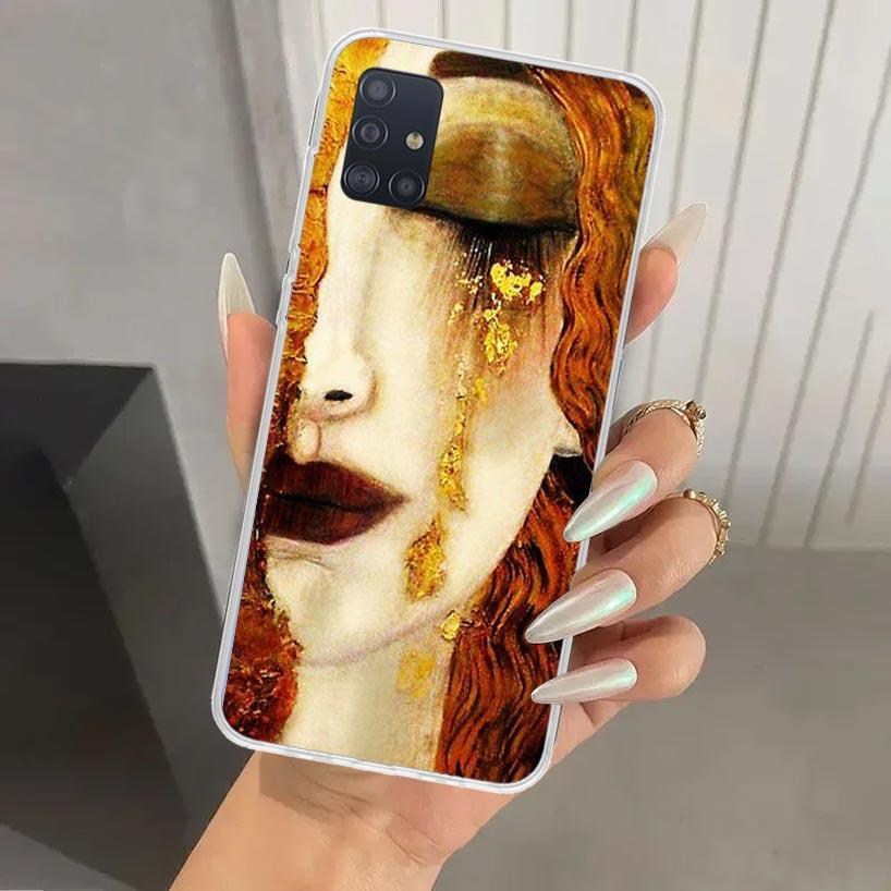 Kiss by Gustav Klimt Desig Phone Case for Samsung Galaxy A52 A32 A22 A12 A02S A50S A30S A10S Note 20 Ultra 10 Plus S10 A31 A20 A