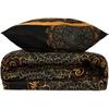 Parure de lit - 1 housse de couette 220 x 240 cm + 2 taies d'oreiller 60 x 60 cm - 100% coton renforcé - Noir