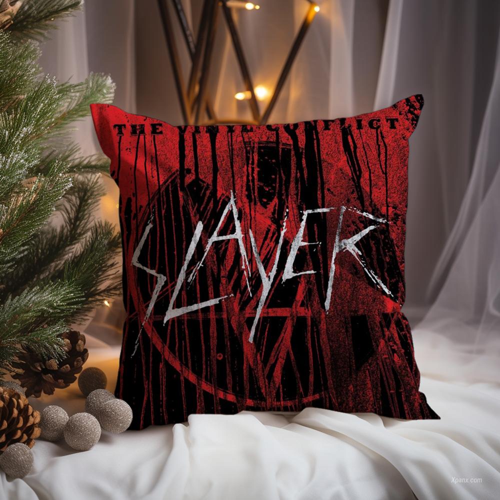 Heavy Metal Band S-Slayer Cushion Cover Premium Comfort Reversible Pillow Cove -Two in One Design for Any Room & Car Interior