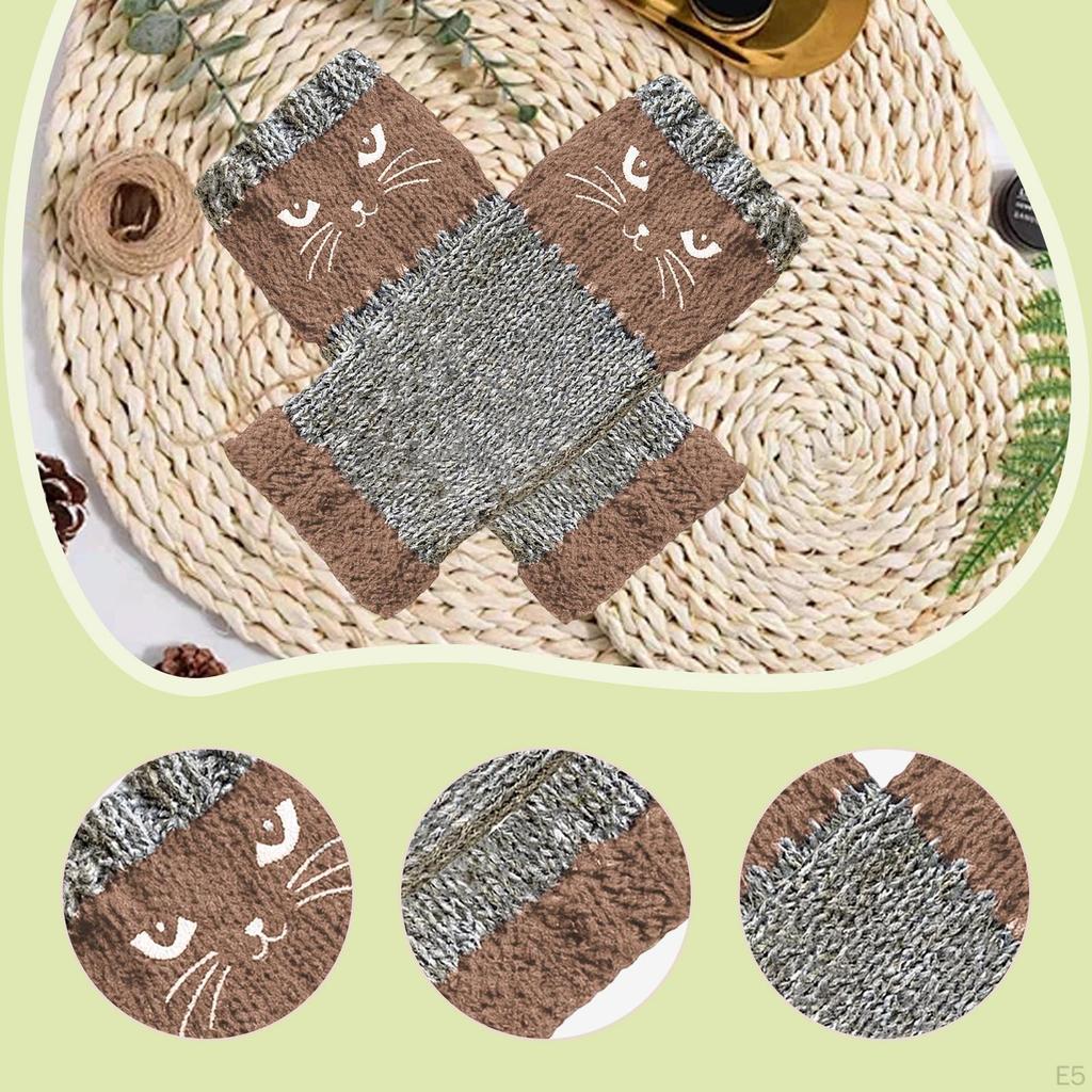 Fingerless Gloves Cold Weather Fashion Wrist Warmer Knit Sleeves for Women