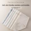 Women's Large Size Spring and Autumn Natural Color Cotton 10A Antibacterial Crotch High Waist Triangle Briefs