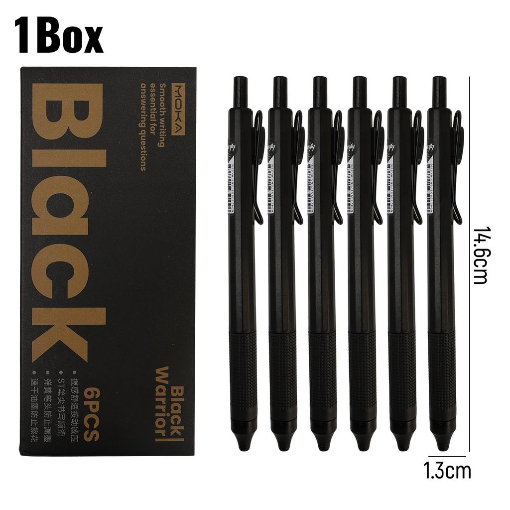 0.5mm Black Ink Gel Pen 6/12PCS White Black Box Gel Ink Pen for Christmas New Year Kid Gift Tip Quick-Drying Smooth Writting Pen