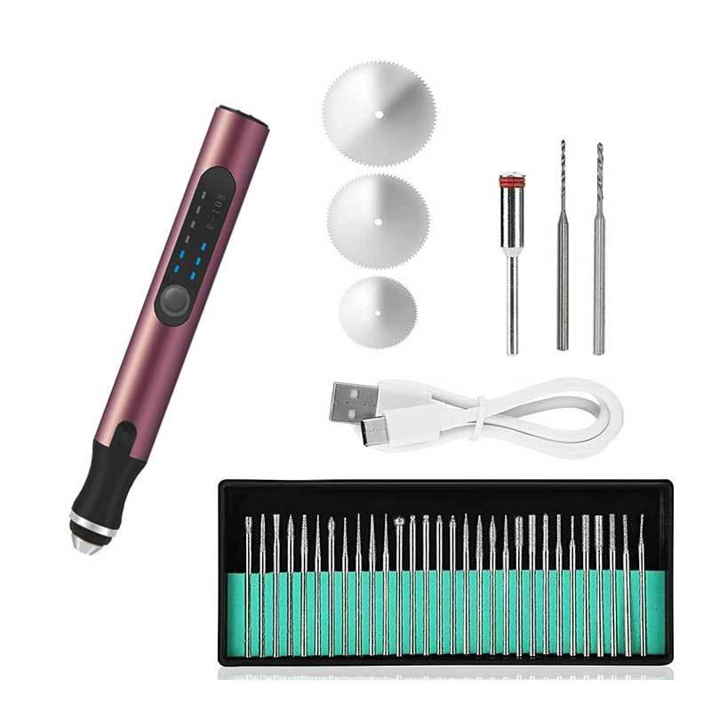Rose Gold Mini Handheld Electric Engraving, Cutting, and Drilling Machine for Jade and Woodworking