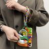 Ins Creative Graffiti Phone Case for Apple iPhone 15 14 13 12 Pro Max Triangle Bag Shockproof Hard Cover with Hanging Rope