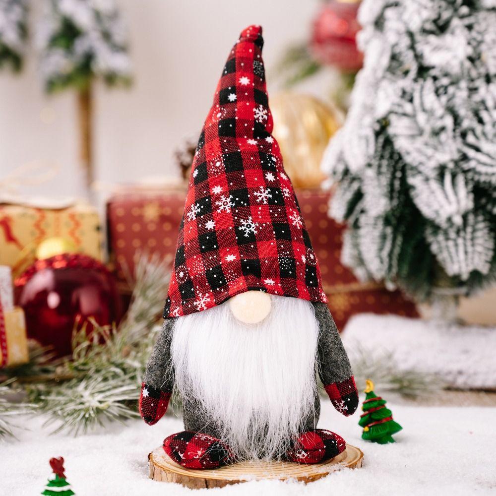 Cute Faceless Gnome Ornaments Plush Christmas Rudolf Doll  Hotel Office Decor