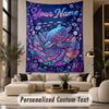 Ocean Mermaid (365) Theme Personalized Tapestry Custom Name Text Wall Hanging Tapestry Home Background Decoration