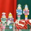 Pack of 4 Candy Color Nutcrackers King and Soldier Statue Christmas Decorative Hanging Resins Nutcrackers Toy Decors