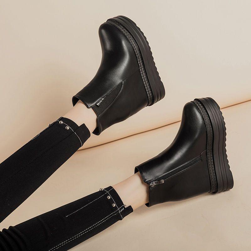 Cizme cu platformă înaltă pentru femei de marcă de lux Cizme cu toc înalt de modă Cizme cu toc înalt pentru femei, pantofi negri pentru petrecere, pantofi pentru femei, toamna 2020