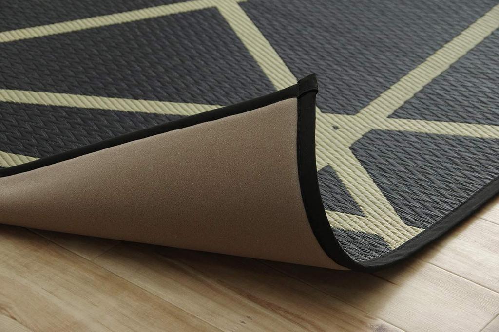 IKEHIKO Igusa Rug, F Levin, Black, Approx. 191 X 191 Cm, Soft with Backing, Made In Japan #8245829