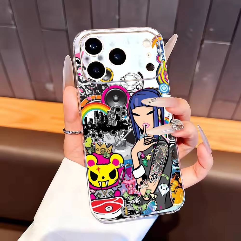 

J-Japan T-okidokis Girl Phone Case For iPhone17,16,15,14,13,12,11 Plus,Pro Max Soft Transparent Cover iPhone16