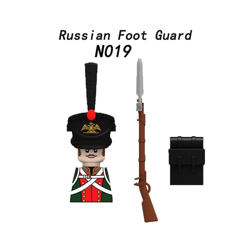 Medieval Napoleonic War Soldiers Figures Military MOC Building Block Knights British French Fusilier Rifles Weapon Kids Toy