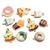 100x Gold Color Ture love Pizza Slice Enamel Charm Pendant Tiny Mini Food Charms Clip on Earrings for Bracelets Cute Gifts Kids