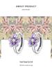Sterling Silver S925 Purple Gradient Zircon Petal Earrings