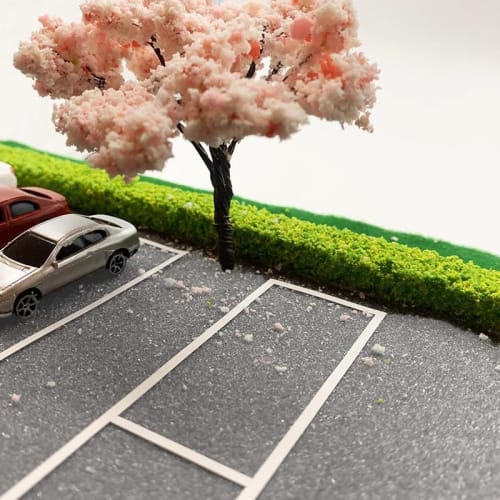Wowjimi Road Tape, 5cm X 5m, Scenery Collection, Realistic Road and Railroad Stickers for Miniature Car Play, Glass Model Buildings, Miniature Gardens