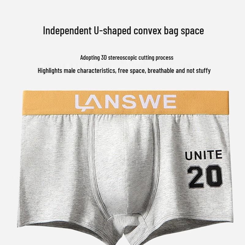 LangSha Men's Cotton Antibacterial Boxer Briefs