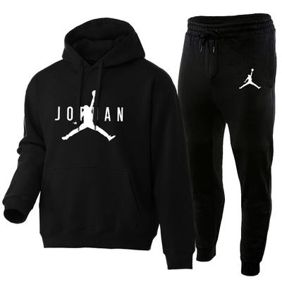 Set hanorac cu glugă pentru bărbați, căptușit cu fleece, îmbrăcăminte sport casual, bluză cu mânecă lungă, pantaloni, ținută la modă pentru tineri