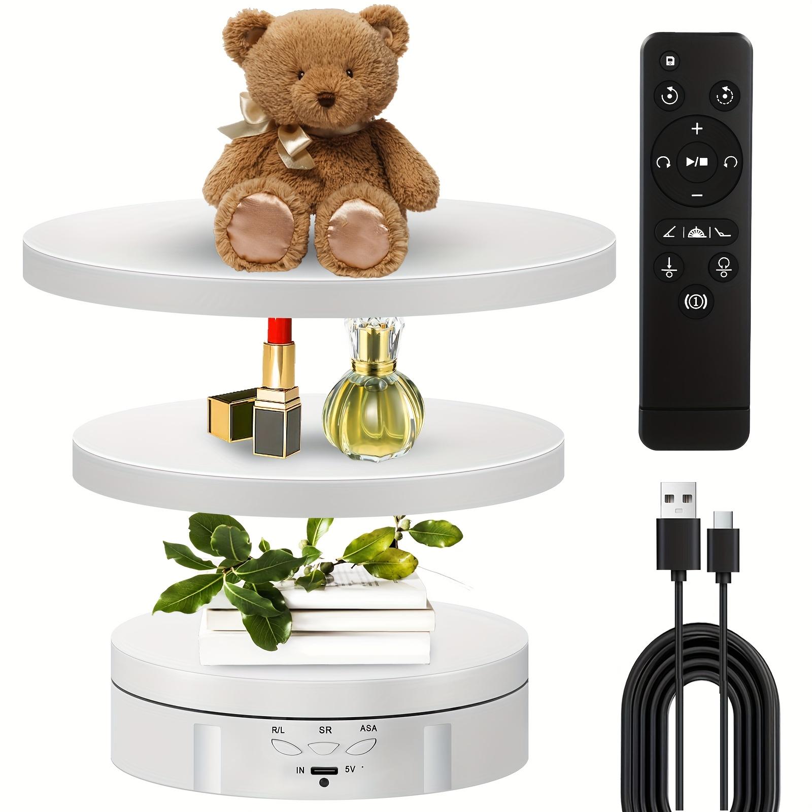 

JIABINFU Electric Rotating Display Stand, 360-degree Electronic Turntable, Remote Control USB Cable, Jewelry Display Stand білий