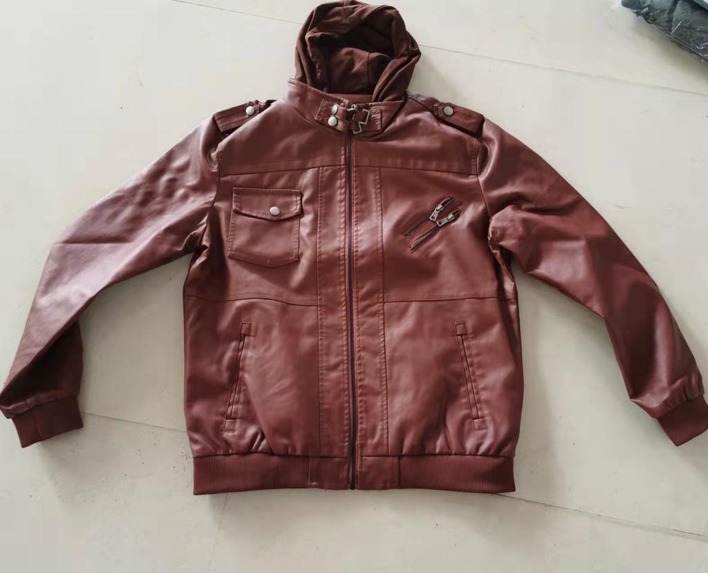 Leather Jacket Men's Slim Zip PU Jacket Fall Men's Leather Jacket Jacket Black