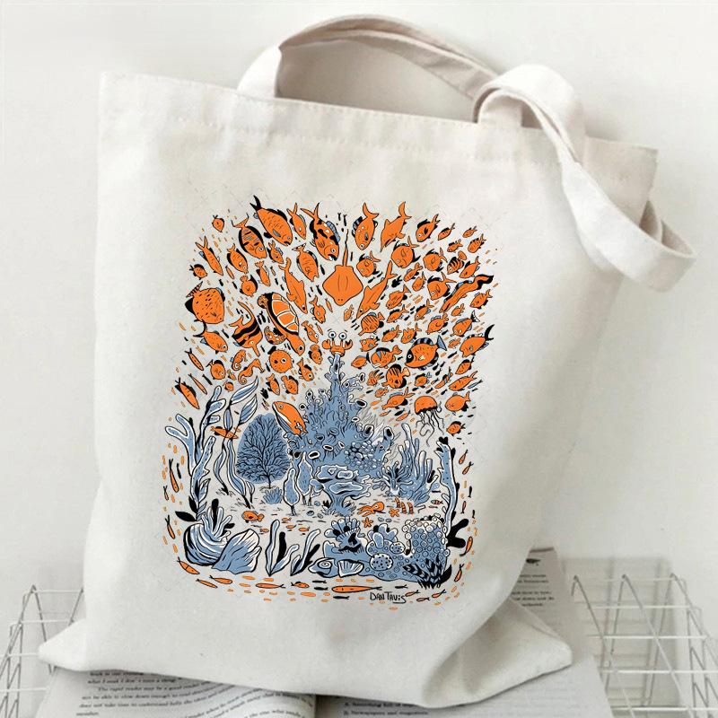 Ocean Animal Trend Shoulder Bag Daily Versatile Commuter Student Tutoring Bag