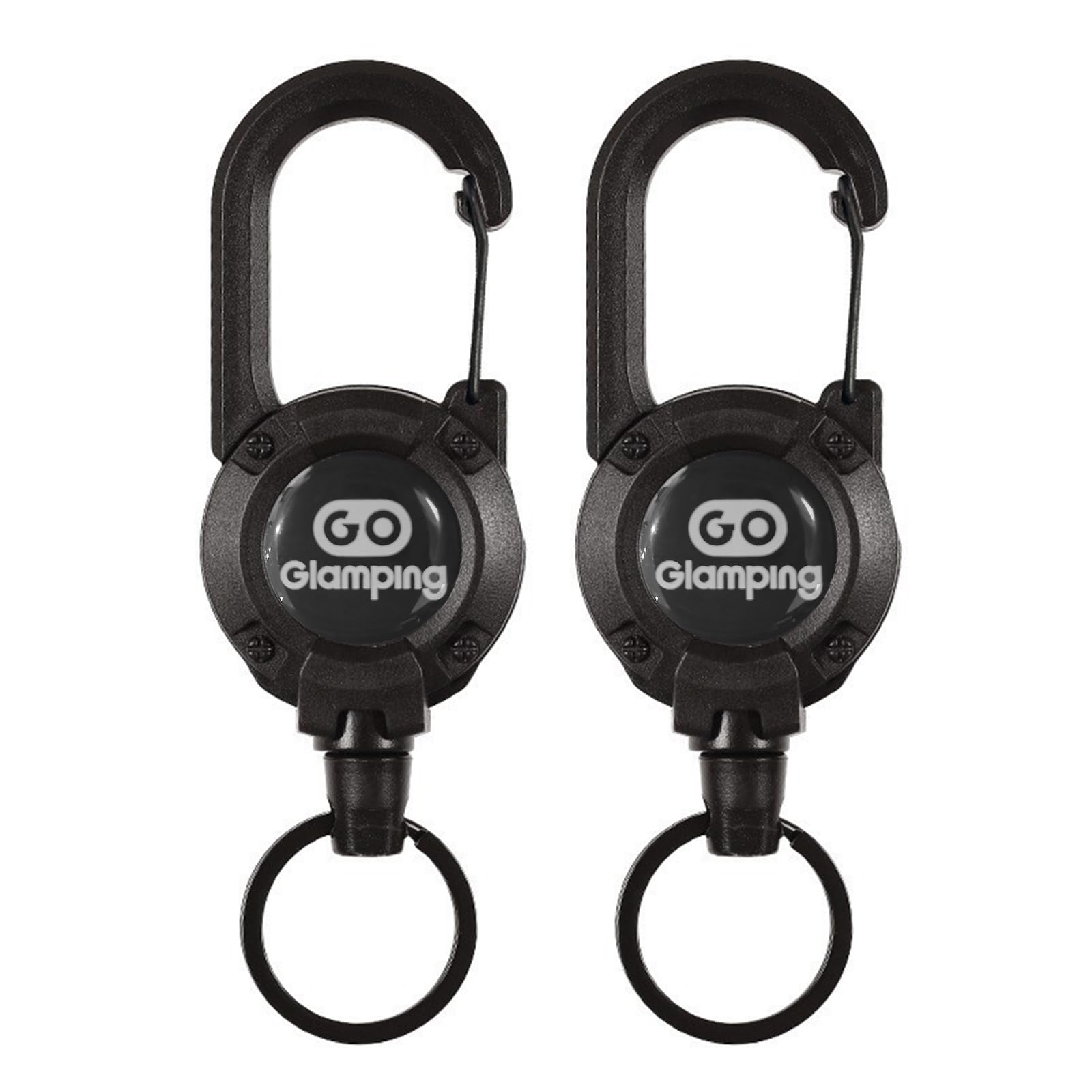 

GOGlamping Extendable for Tent Carabiner for Connecting Tension Telescopic Reel Elastic Winding Lightweight Aluminum Household Lost For Pack of 2
