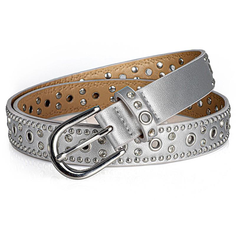 Trend Rivet Belt Heavy Metal Belt Men Women Punk Nightclub Rock Style Jeans Waist Belt Y2K Belt Fashion Decoration Women's Belts