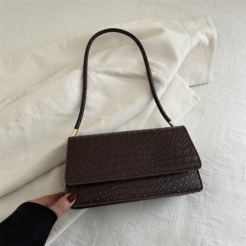 Simple shoulder bag, foreign style hand bag, new woven pattern versatile casual armpit bag