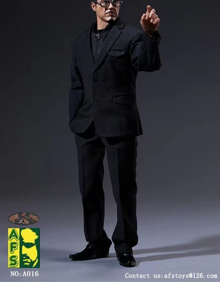 Figure A016 Fashion Suit Shoes and Glasses Set and Head Not [TOYBARJAPAN] 1/6 Accessories/AFS Men's Clothes, (Body Included)