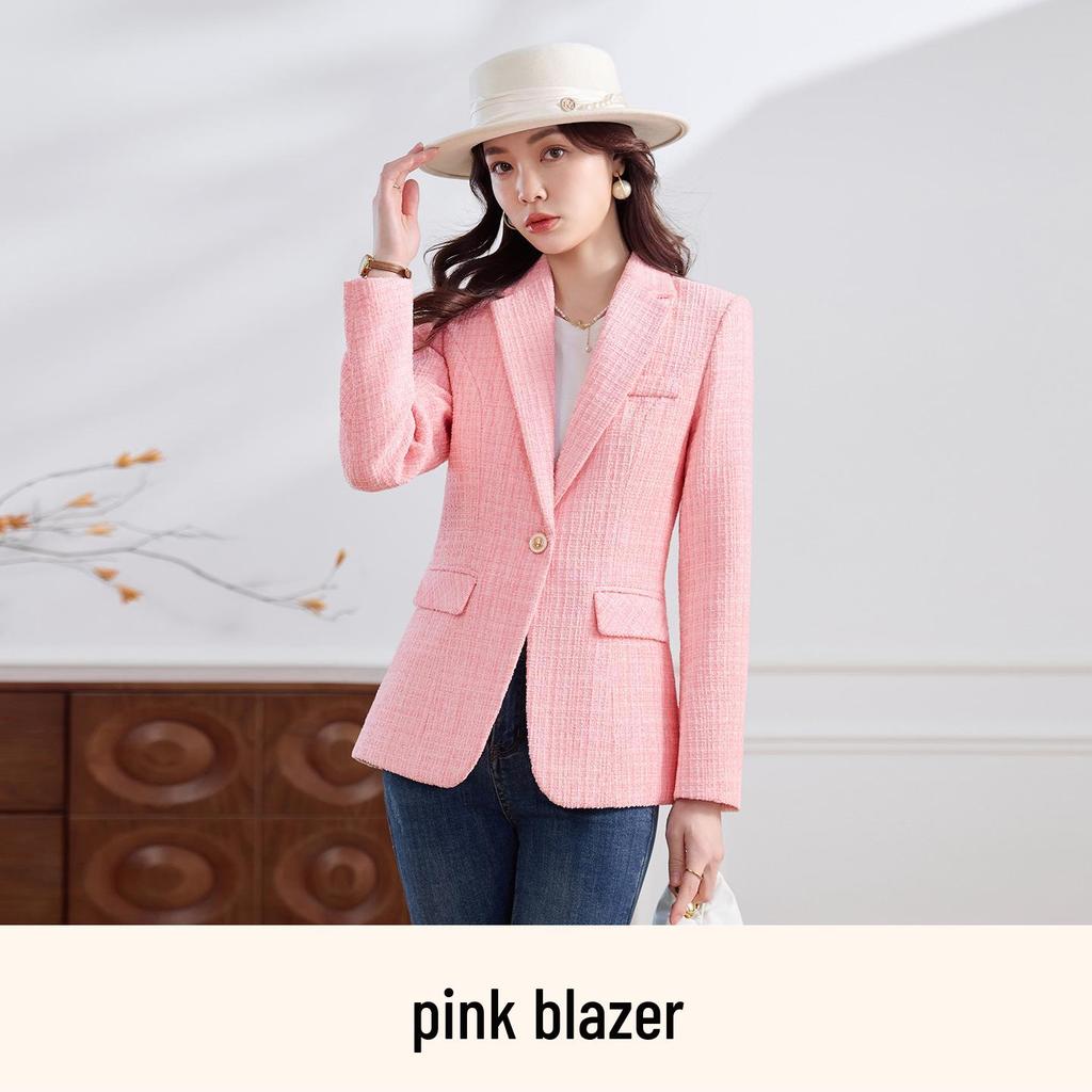 2026 Spring Pink Suit: High-End Casual Slimming Jacket for a Fresh, Trendy Look