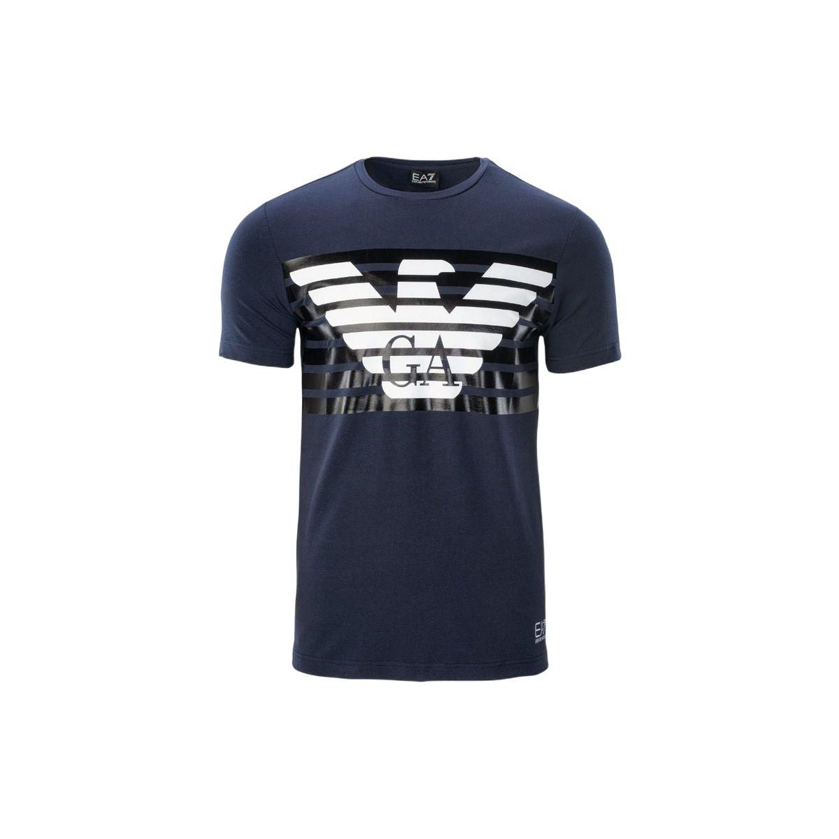 Emporio Armani Ss22 Eagle Print Logo Crew Neck Straight Fit Short Sleeve T-Shirt Men T-Shirt Dark-Blue 3LPT60-PJ3NZ-1554 S