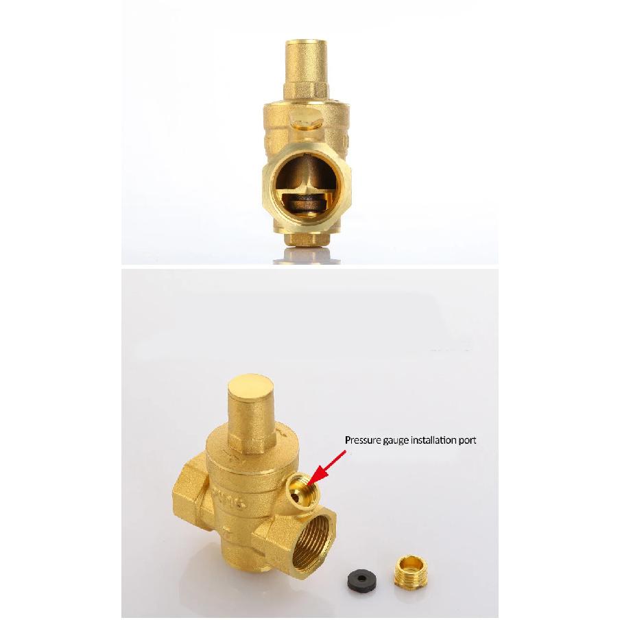 High Quality Adjustable Water Reducing Valve Female Thread Brass Pressure Gauge Regulator Valves With Gauge Meter