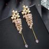 Length 7cm Beautiful Pink /Light Green /Black Crystal Beaded Tassel Earrings For Women Doll Accessories Quality Fire !