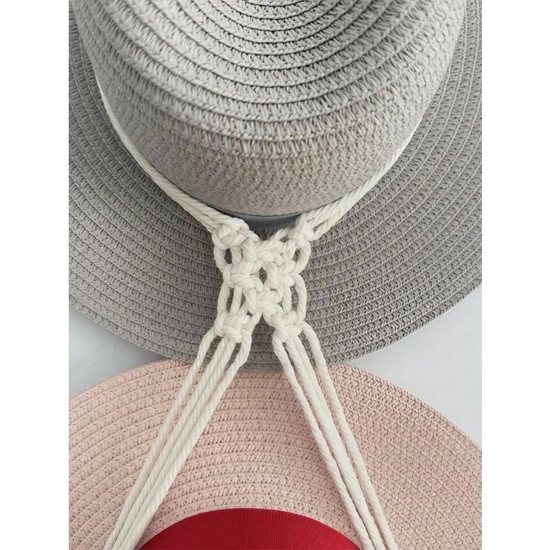 Boho Hat Hanger Cowboy Hat Rack With Tassel Modern Cap Display Hanging Organizer Hand Woven Baseball