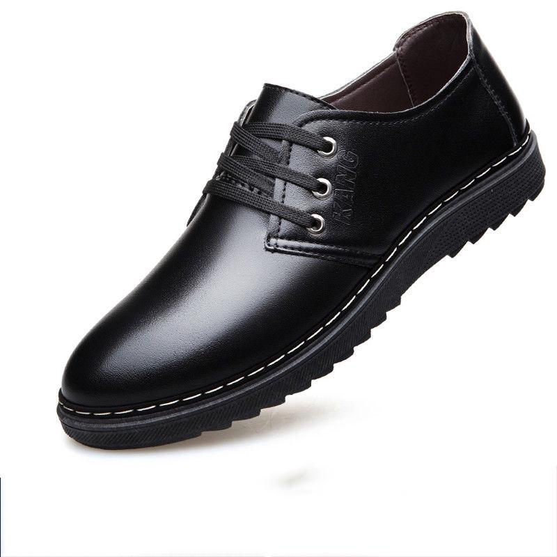 Brogue Formal Shoes Men Leather Dress Shoes Genuine Retro Pointed Toe Oxford Male Footwear Lace-up