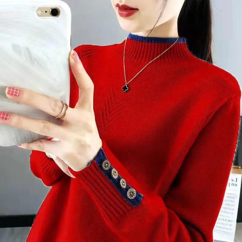 Autumn Winter Women's Turtleneck Sweaters Korean Version New Knitted Sweater Tops Slim Women Pullover Jumper Soft Warm Pull