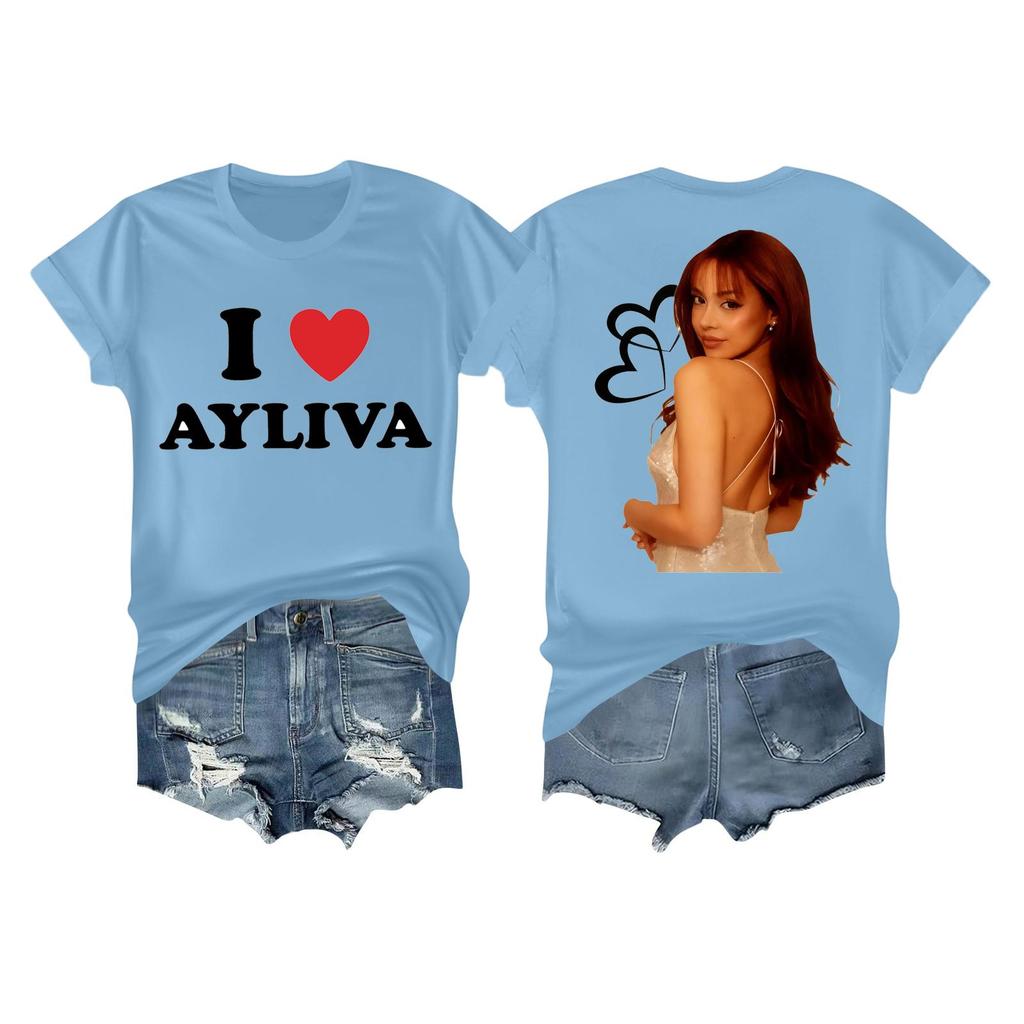 Women's Casual Printed T-shirt Round Neck Pullover Short Sleeve Top